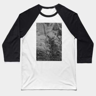 Black and white abstract surface from a scratched stonewall Baseball T-Shirt